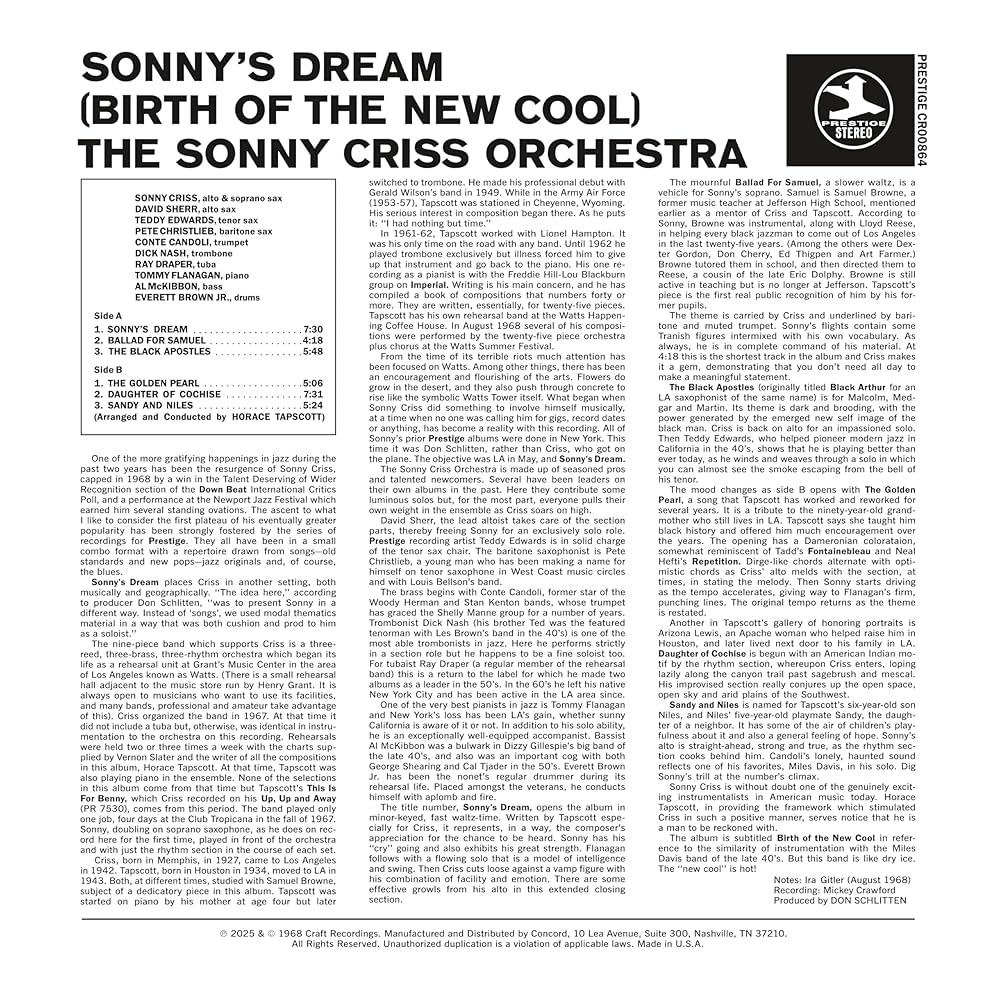The Sonny Criss Orchestra - Sonny's Dream (Birth of the New